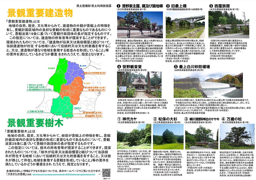 「景観重要建造物」及び「景観重要樹木」マップ