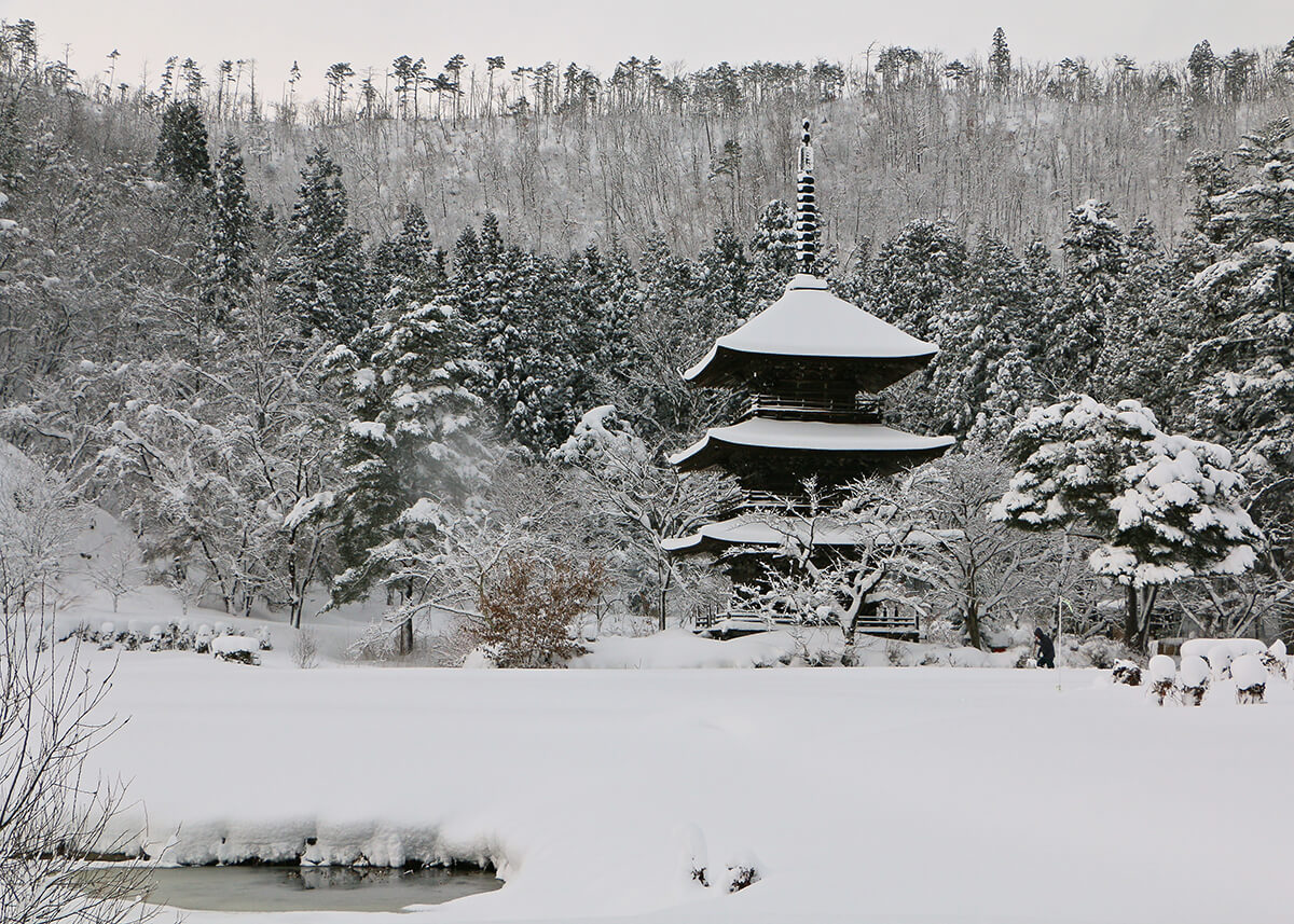 安久津八幡宮の冬景色