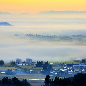 雲海の田園散居集落